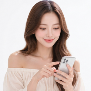 韓国旅行中の女性